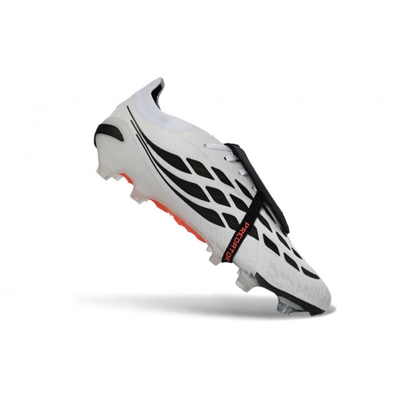 Chaussures de foot adidas Predator 26 Elite Foldover Tongue FG Noir Blanc Vert – Image 7