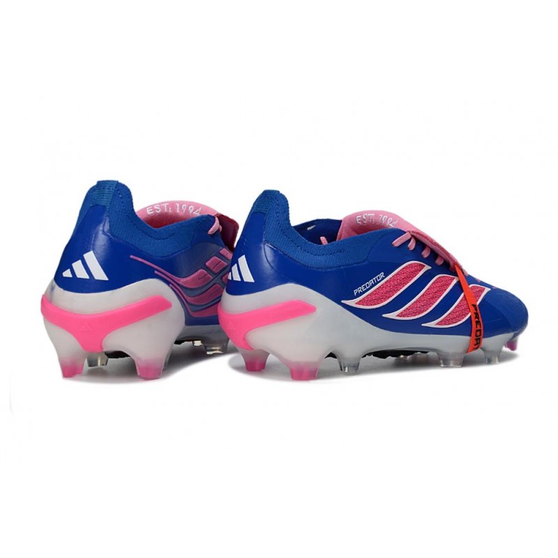 Chaussures de foot adidas Predator 26 Elite Foldover Tongue FG Bleu Rapide Rose Explosif – Image 4