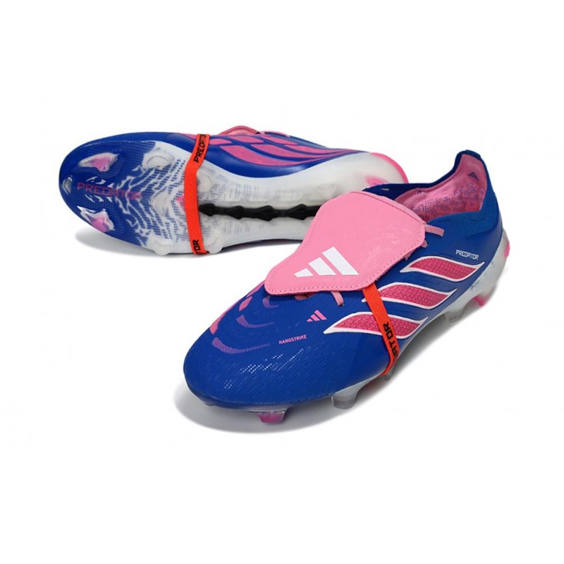 Chaussures de foot adidas Predator 26 Elite Foldover Tongue FG Bleu Rapide Rose Explosif – Image 5