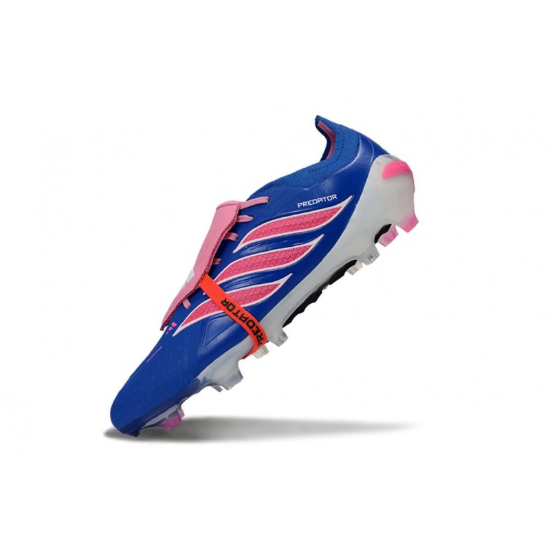 Chaussures de foot adidas Predator 26 Elite Foldover Tongue FG Bleu Rapide Rose Explosif – Image 6