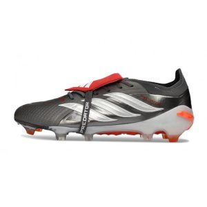 Chaussures de foot adidas Predator 26 Elite Foldover Tongue FG Fer Mét. Blanc Ftwr Rouge Lucide