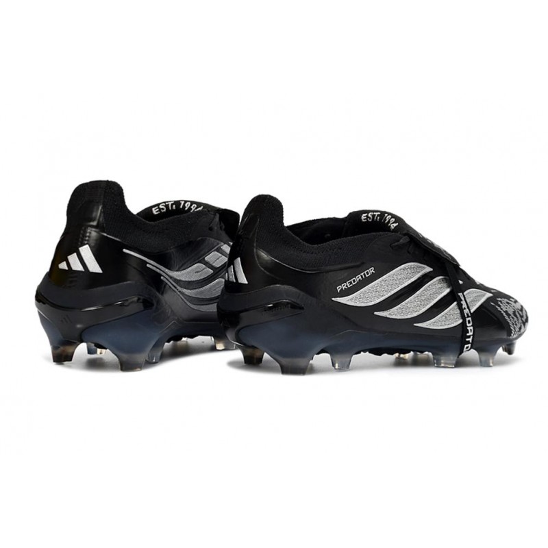 Chaussures de foot adidas Predator 26 Elite Foldover Tongue FG Noir Argent – Image 2