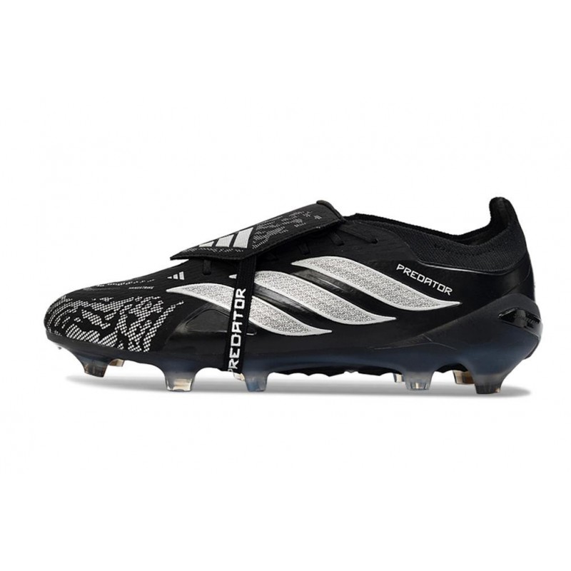 Chaussures de foot adidas Predator 26 Elite Foldover Tongue FG Noir Argent – Image 6