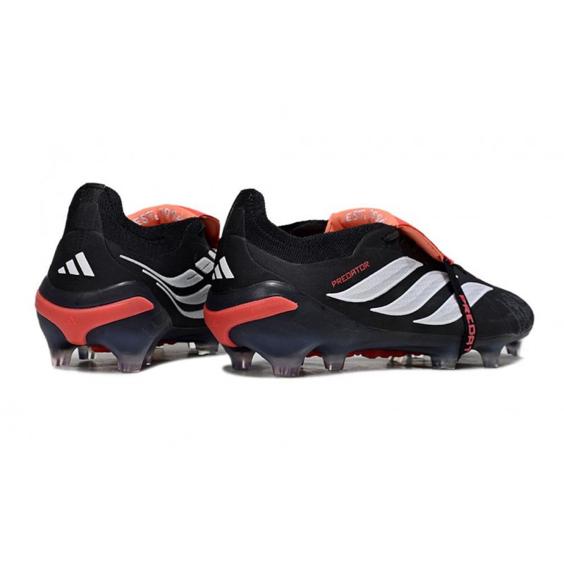 Chaussures de foot adidas Predator 26 Elite Foldover Tongue FG Noir Blanc Rouge – Image 4