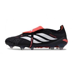 Chaussures de foot adidas Predator 26 Elite Foldover Tongue FG Noir Blanc Rouge