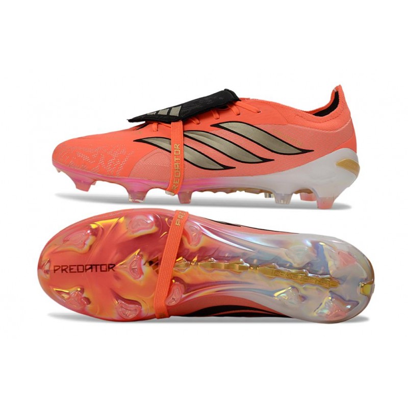 Chaussures de foot adidas Predator 26 Elite Foldover Tongue FG Rouge Or – Image 2