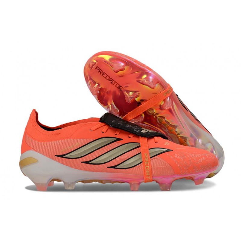 Chaussures de foot adidas Predator 26 Elite Foldover Tongue FG Rouge Or – Image 3