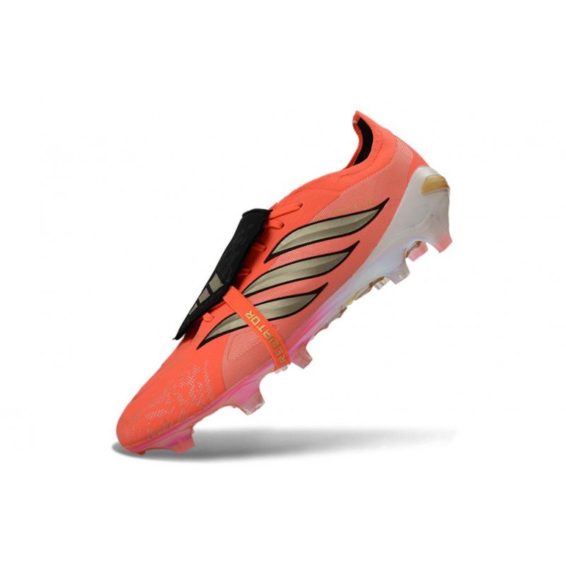 Chaussures de foot adidas Predator 26 Elite Foldover Tongue FG Rouge Or – Image 6