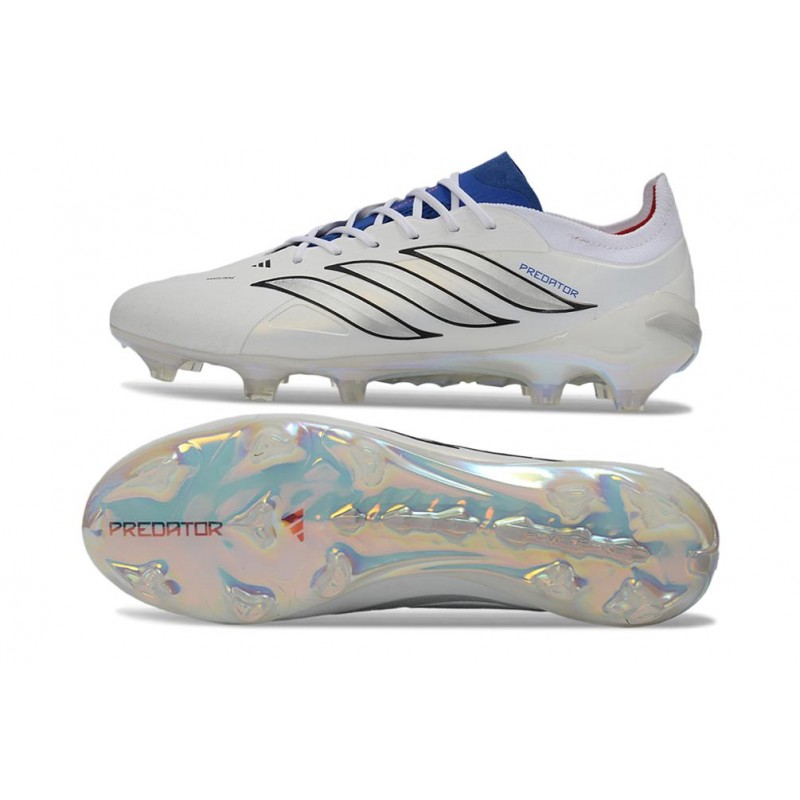 Chaussure de Foot adidas Predator Elite L FG Blanc Bleu – Image 2