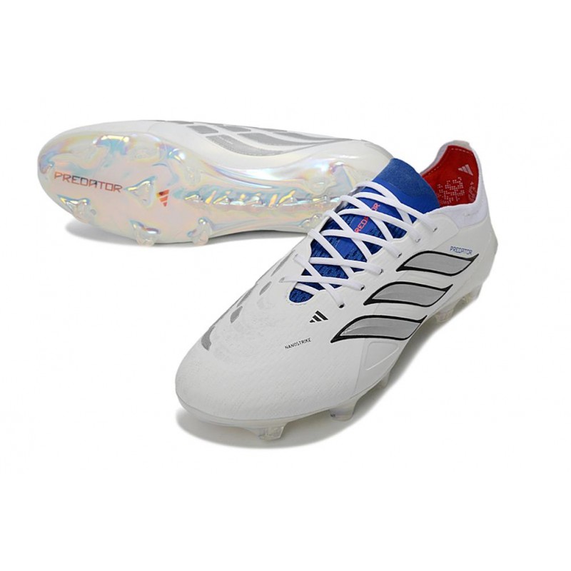 Chaussure de Foot adidas Predator Elite L FG Blanc Bleu – Image 5