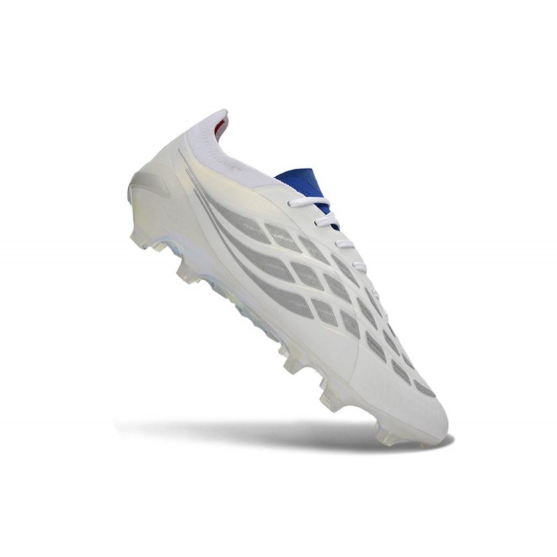 Chaussure de Foot adidas Predator Elite L FG Blanc Bleu – Image 7