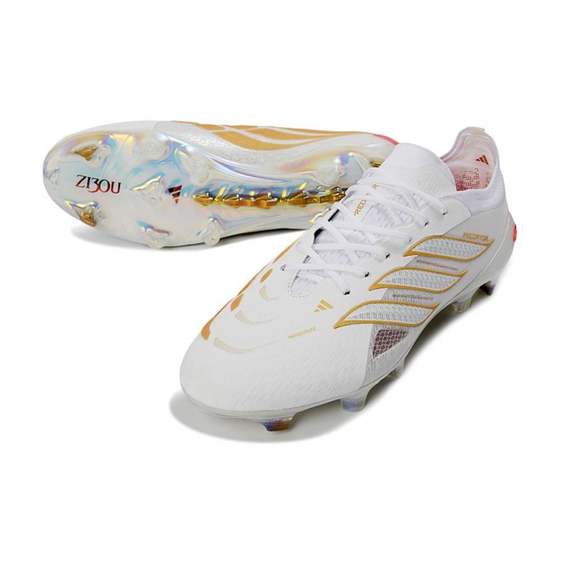Chaussure de Foot adidas Predator Elite L FG Blanc Or – Image 5