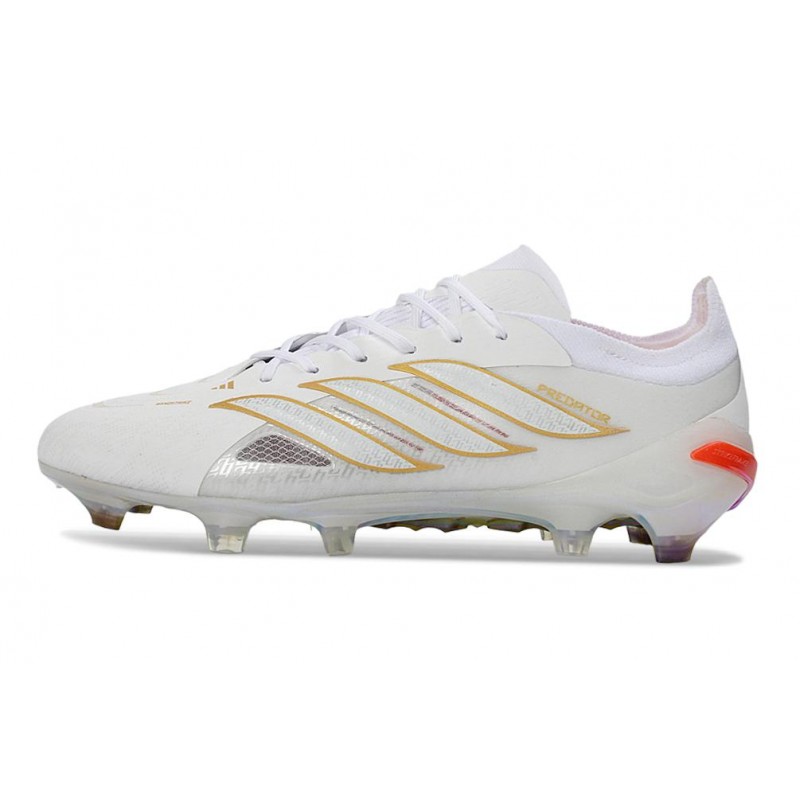 Chaussure de Foot adidas Predator Elite L FG Blanc Or