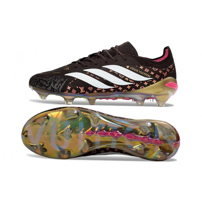Chaussure de Foot adidas Predator Elite L FG Noir Or Blanc – Image 2