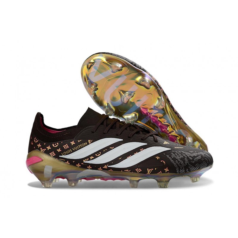 Chaussure de Foot adidas Predator Elite L FG Noir Or Blanc – Image 3