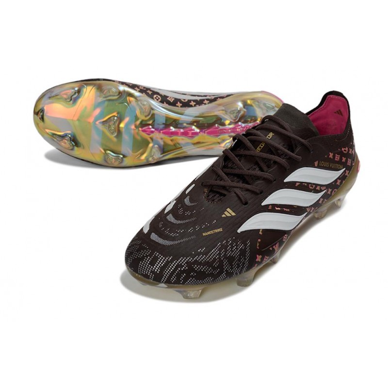 Chaussure de Foot adidas Predator Elite L FG Noir Or Blanc – Image 5