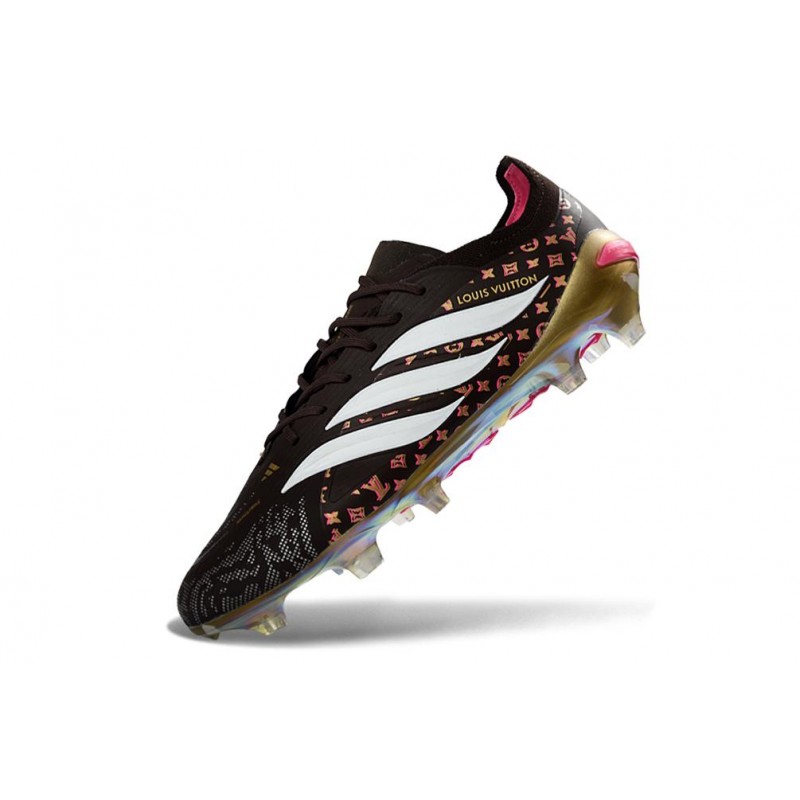 Chaussure de Foot adidas Predator Elite L FG Noir Or Blanc – Image 6
