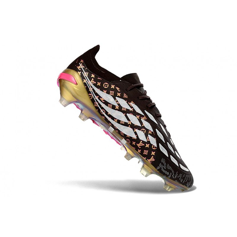 Chaussure de Foot adidas Predator Elite L FG Noir Or Blanc – Image 7