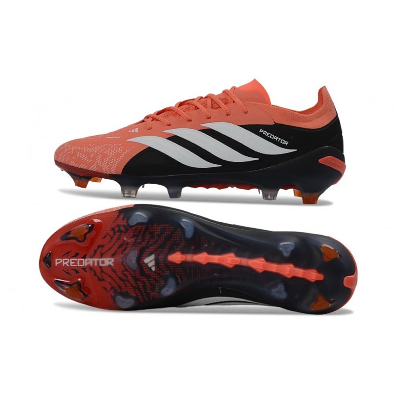 Chaussure de Foot adidas Predator Elite L FG Orange Noir Blanc – Image 2