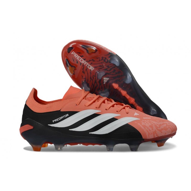Chaussure de Foot adidas Predator Elite L FG Orange Noir Blanc – Image 3