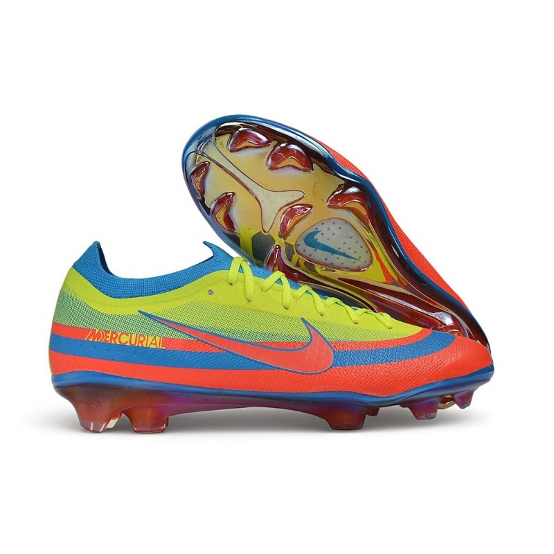 Chaussures de foot Nike Air Zoom Mercurial Vapor XVII Elite FG Rouge Jaune Bleu – Image 2