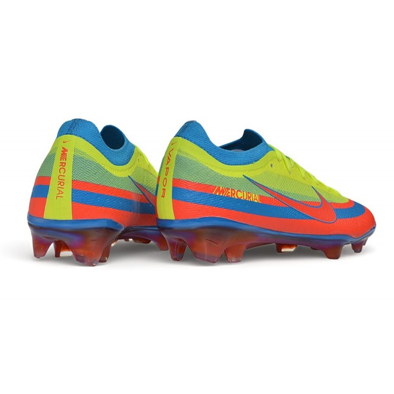 Chaussures de foot Nike Air Zoom Mercurial Vapor XVII Elite FG Rouge Jaune Bleu – Image 3