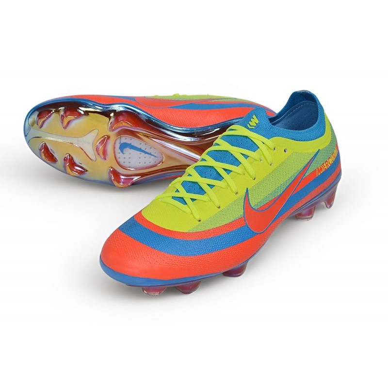 Chaussures de foot Nike Air Zoom Mercurial Vapor XVII Elite FG Rouge Jaune Bleu – Image 4