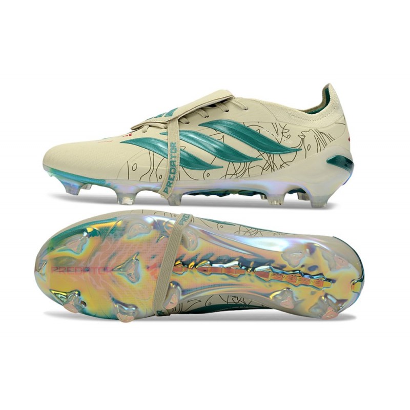 Chaussures de foot adidas Predator Elite FT FG Beige Vert – Image 2