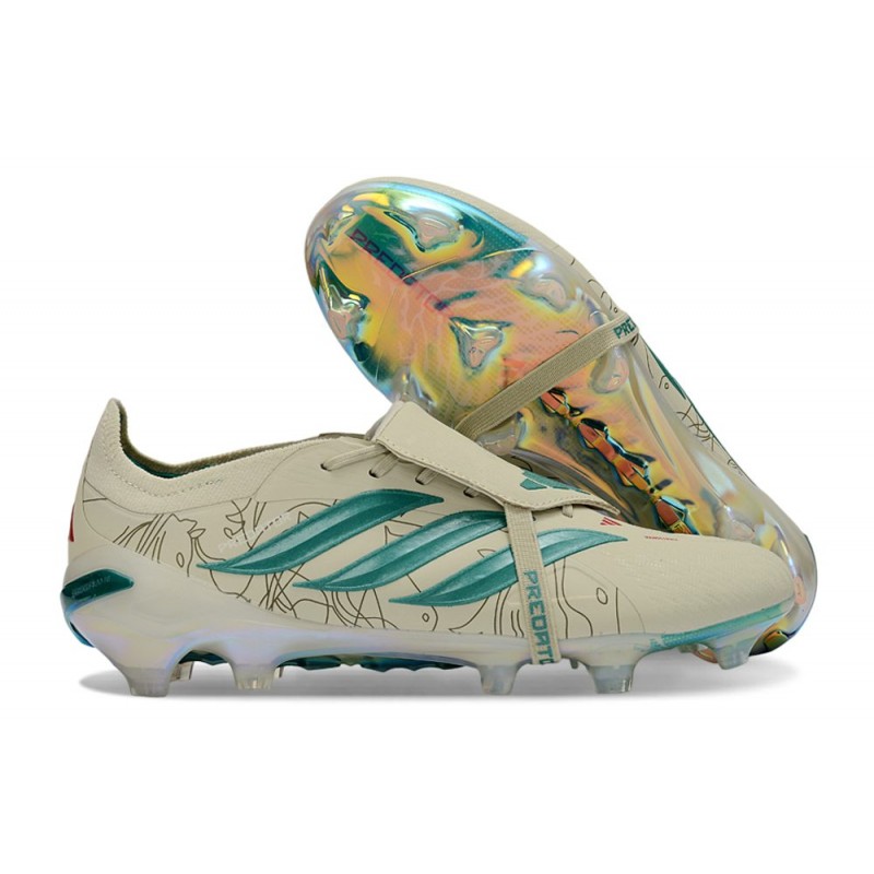 Chaussures de foot adidas Predator Elite FT FG Beige Vert – Image 3