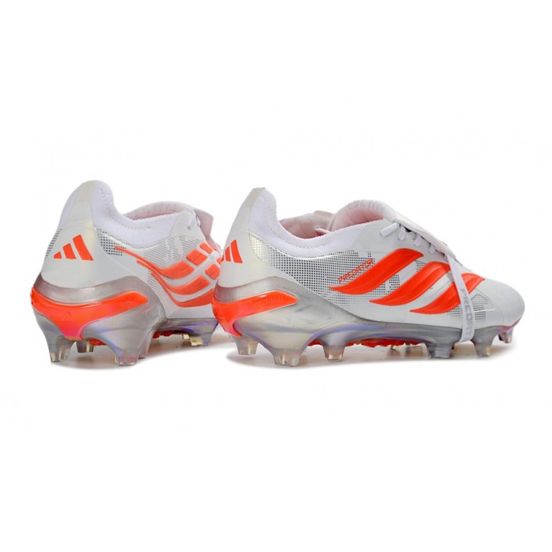 Chaussure de Foot adidas Predator Elite Tongue FG Blanc Rouge – Image 4
