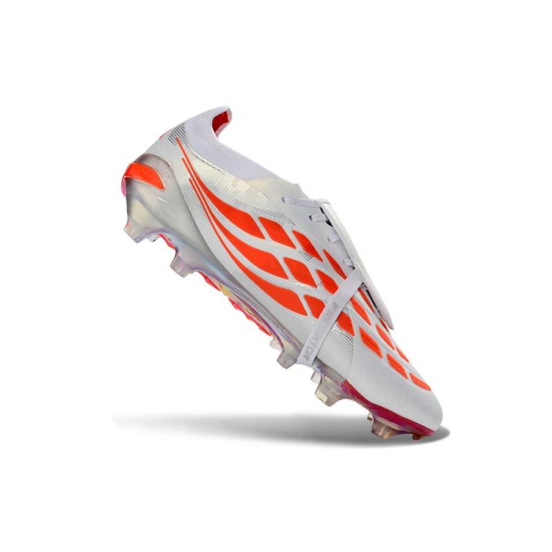Chaussure de Foot adidas Predator Elite Tongue FG Blanc Rouge – Image 7