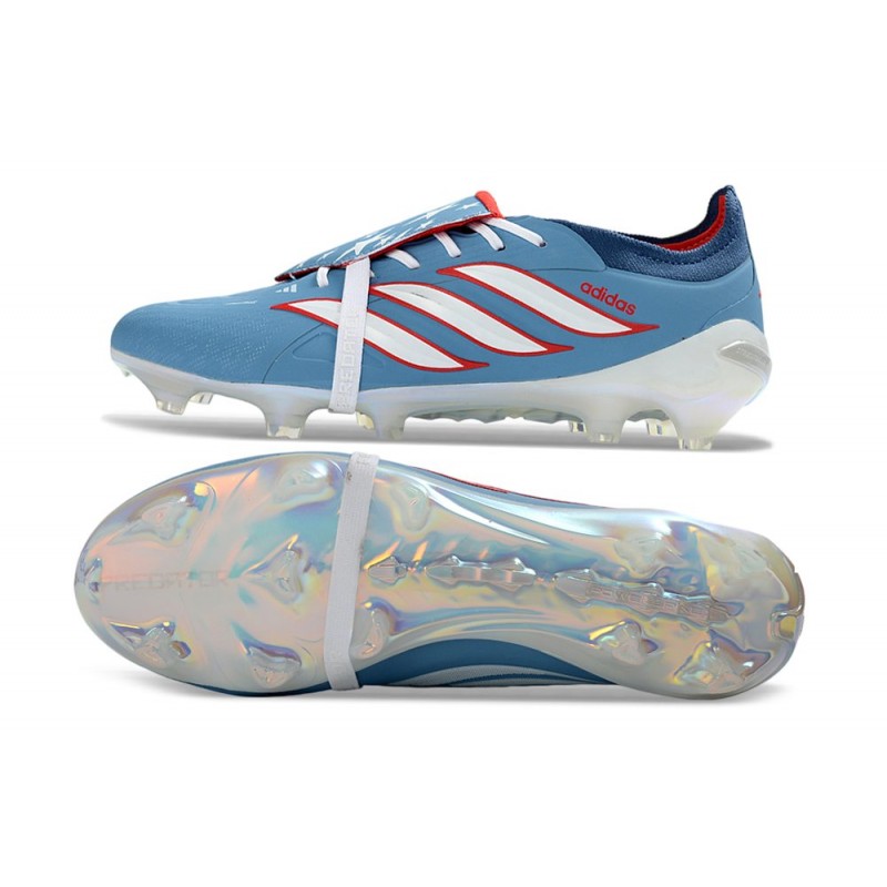 Chaussure de Foot adidas Predator Elite Tongue FG Bleu Blanc – Image 2