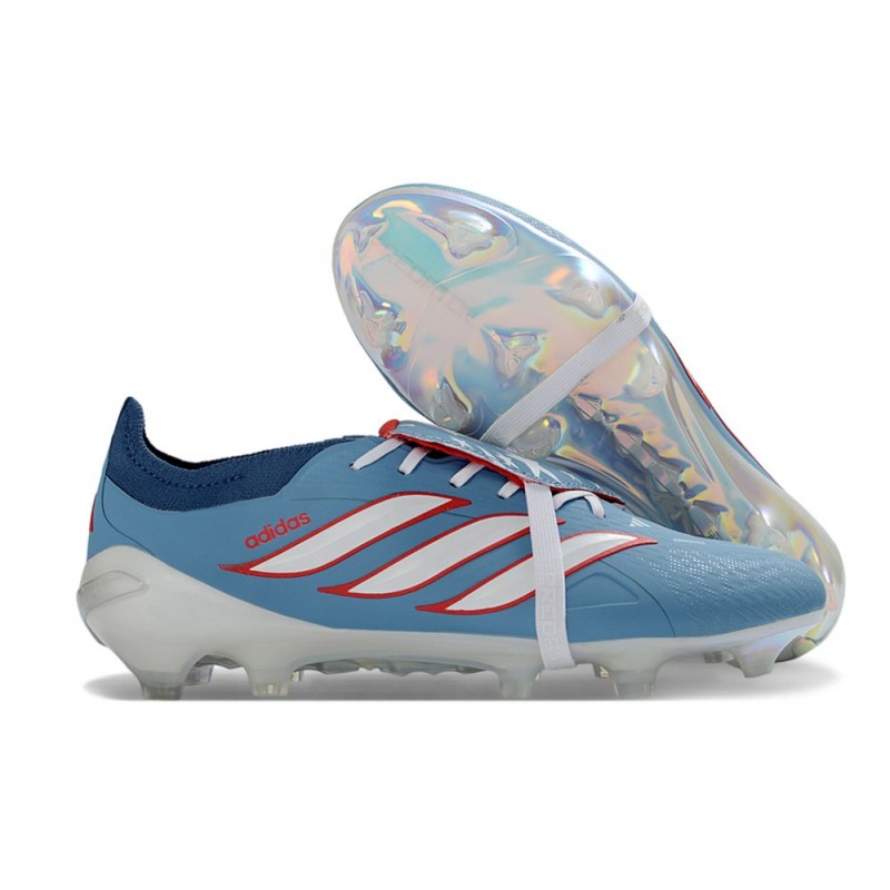Chaussure de Foot adidas Predator Elite Tongue FG Bleu Blanc – Image 3