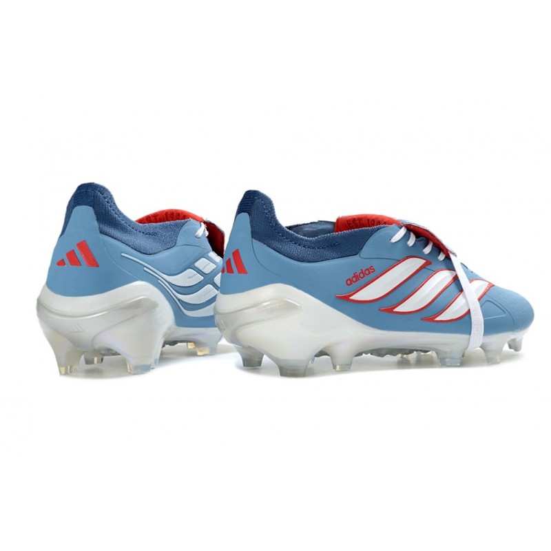 Chaussure de Foot adidas Predator Elite Tongue FG Bleu Blanc – Image 4