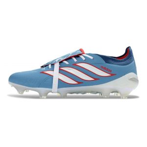 Chaussure de Foot adidas Predator Elite Tongue FG Bleu Blanc