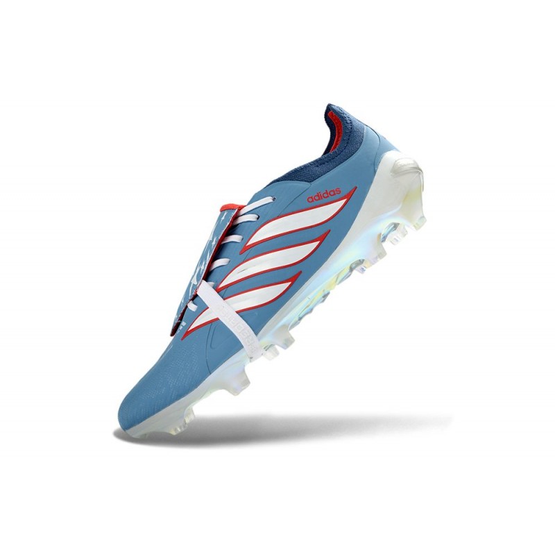 Chaussure de Foot adidas Predator Elite Tongue FG Bleu Blanc – Image 6
