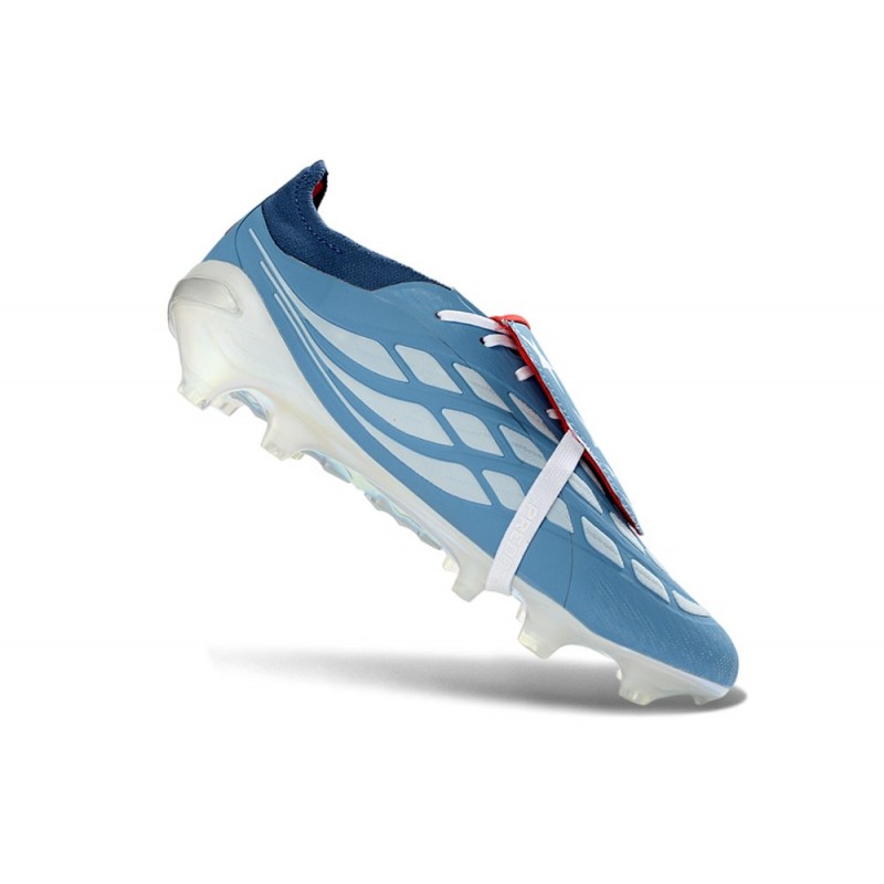 Chaussure de Foot adidas Predator Elite Tongue FG Bleu Blanc – Image 7