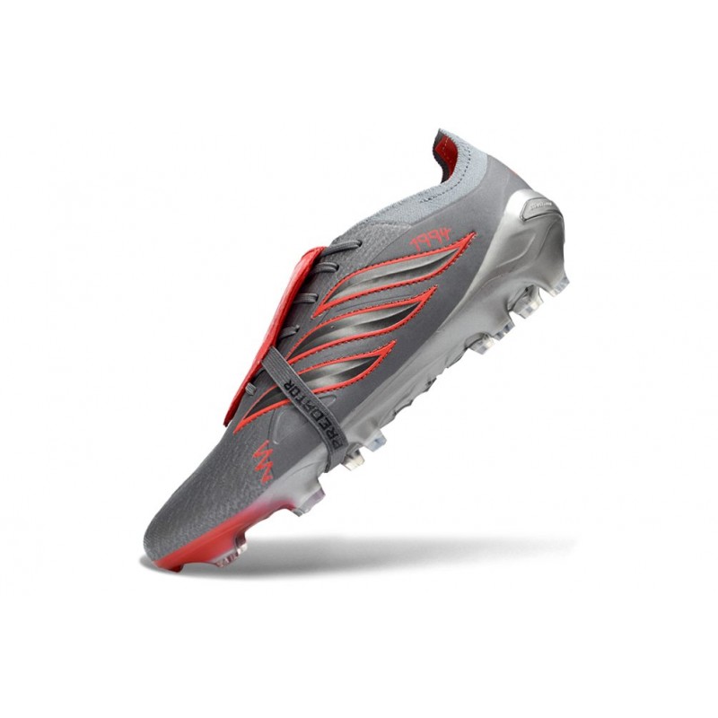 Chaussure de Foot adidas Predator Elite Tongue FG Gris Rouge – Image 6