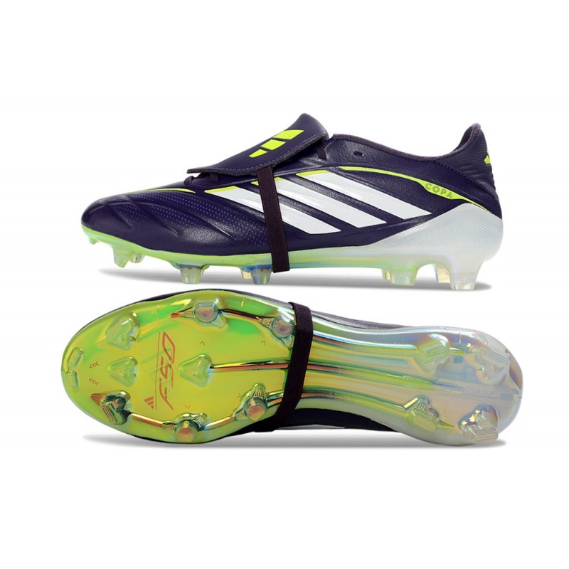 Chaussure de Foot adidas Predator Elite Tongue FG Noir Blanc Vert – Image 2
