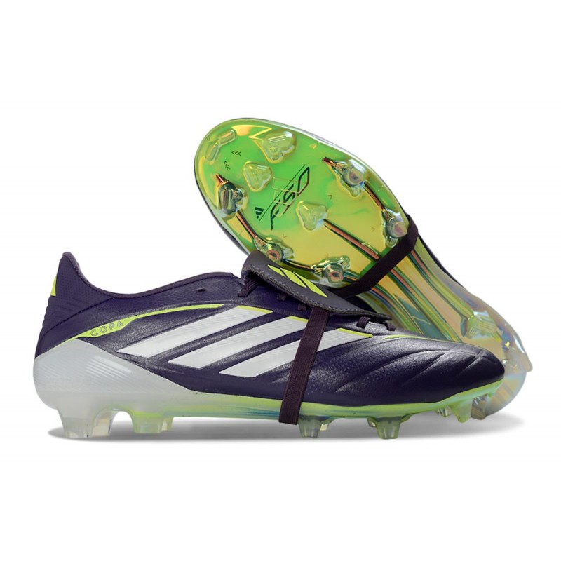 Chaussure de Foot adidas Predator Elite Tongue FG Noir Blanc Vert – Image 3