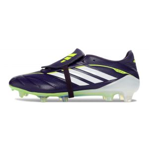 Chaussure de Foot adidas Predator Elite Tongue FG Noir Blanc Vert