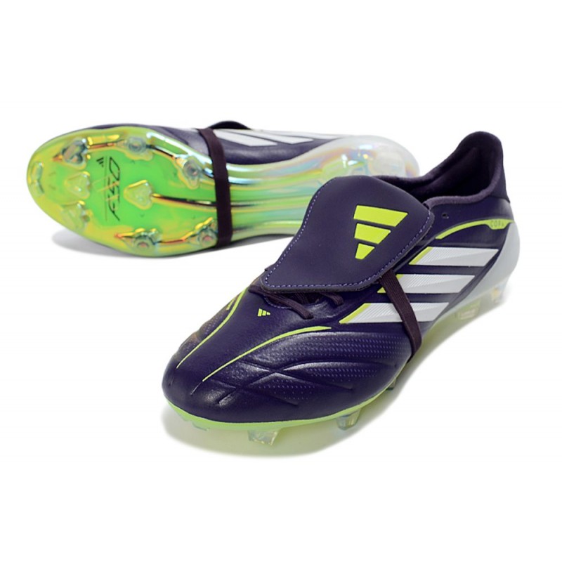 Chaussure de Foot adidas Predator Elite Tongue FG Noir Blanc Vert – Image 5