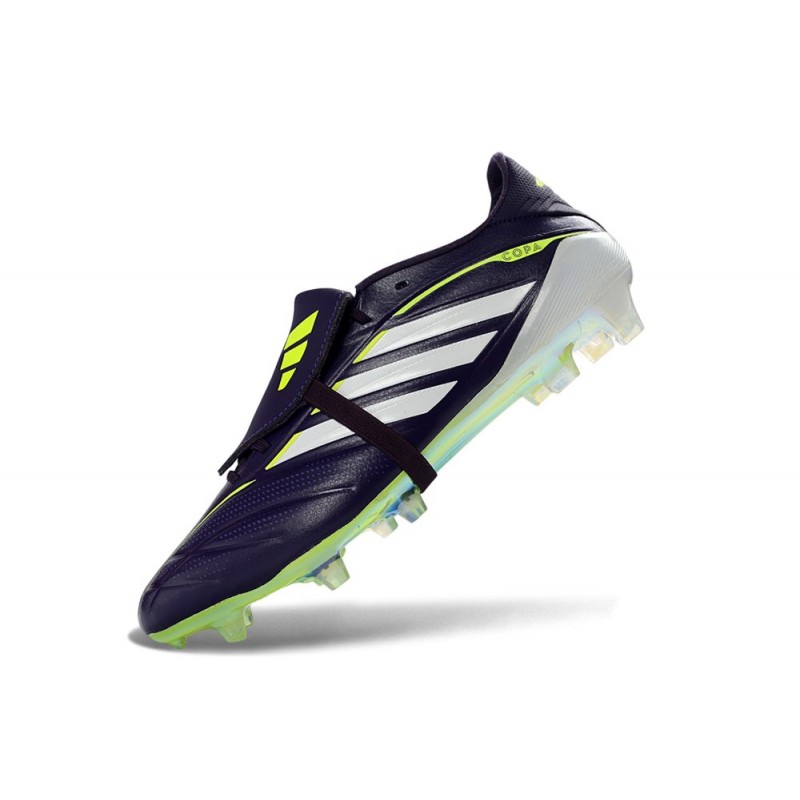 Chaussure de Foot adidas Predator Elite Tongue FG Noir Blanc Vert – Image 6