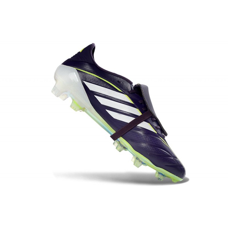 Chaussure de Foot adidas Predator Elite Tongue FG Noir Blanc Vert – Image 7