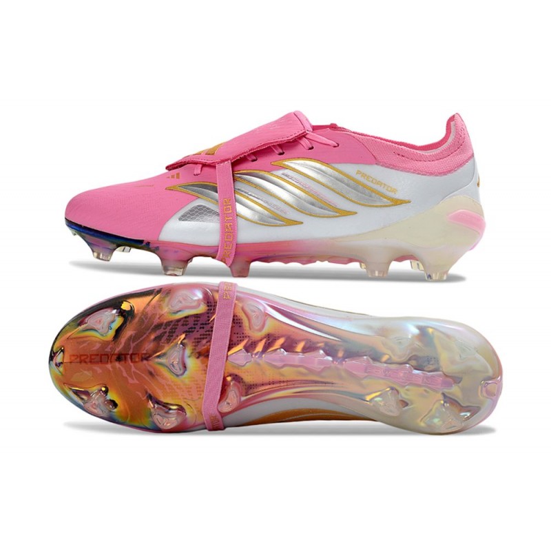 Chaussure de Foot adidas Predator Elite Tongue FG Rose Blanc – Image 2
