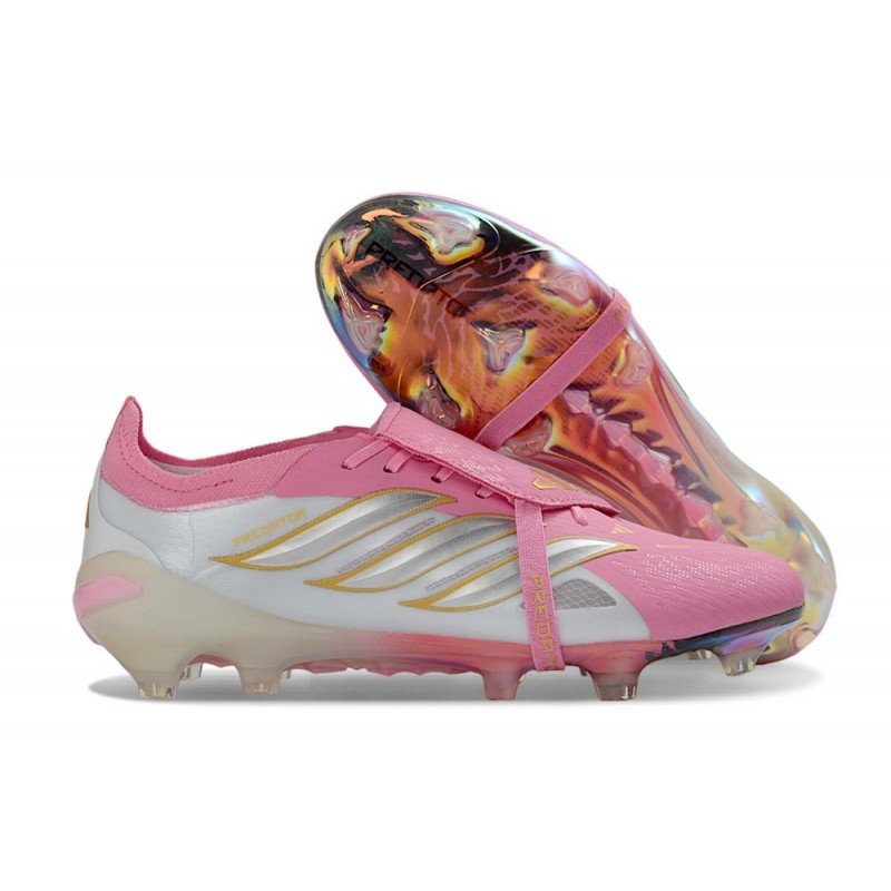 Chaussure de Foot adidas Predator Elite Tongue FG Rose Blanc – Image 3
