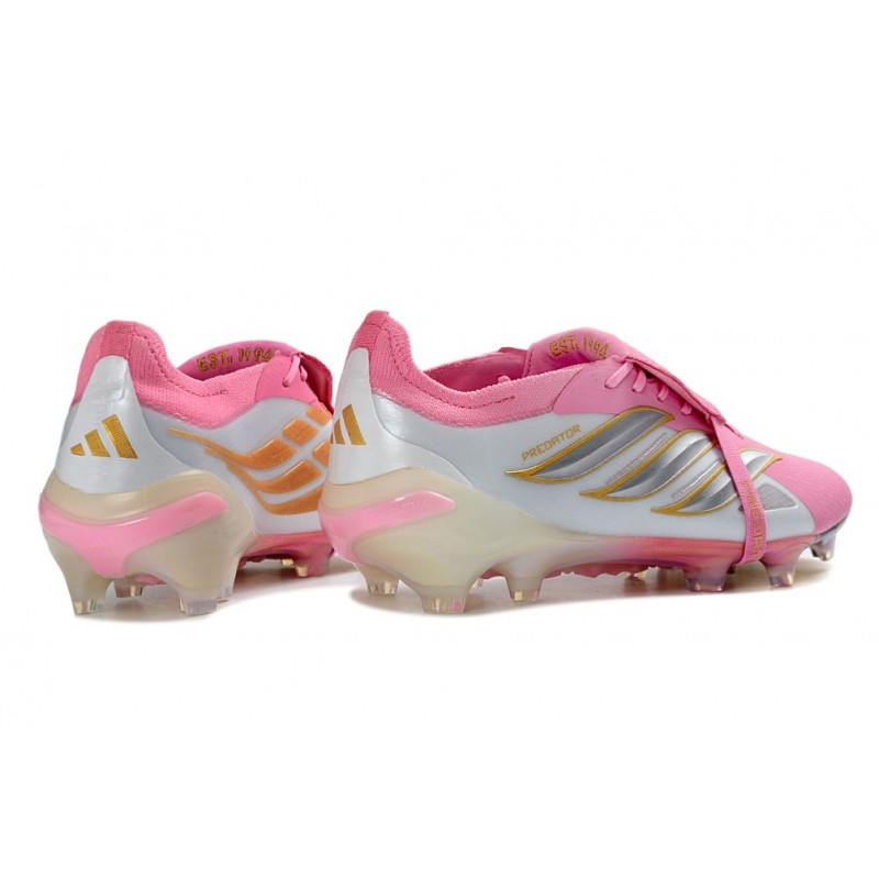 Chaussure de Foot adidas Predator Elite Tongue FG Rose Blanc – Image 4