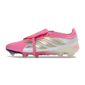 Chaussure de Foot adidas Predator Elite Tongue FG Rose Blanc
