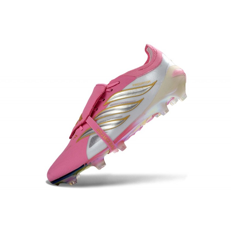 Chaussure de Foot adidas Predator Elite Tongue FG Rose Blanc – Image 6