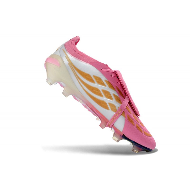 Chaussure de Foot adidas Predator Elite Tongue FG Rose Blanc – Image 7